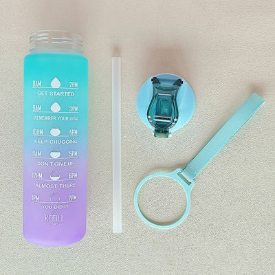 Tritan waterfles met tijdmarker 900 ml Bpa vrije helling kleur voor buitensporten