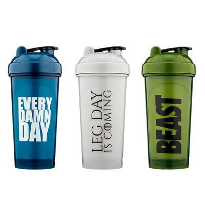 Klantenlogo Gym Shaker 400ml 600ml Gym Sport Waterfles Plastic Protein Shaker Cup