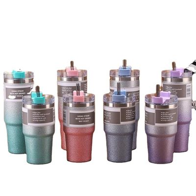 20 oz / 30 oz roestvrij staal geïsoleerde waterbeker reis sport draagbare thermosflessen met rietjes