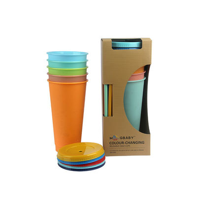 Custom Print BPA Free Cold Water Kleurveranderende Tumbler met deksel en stro