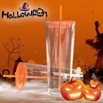 710ml heldere waterfles 24oz Plastic Tumblers met deksel en stro voor feestgelegenheid
