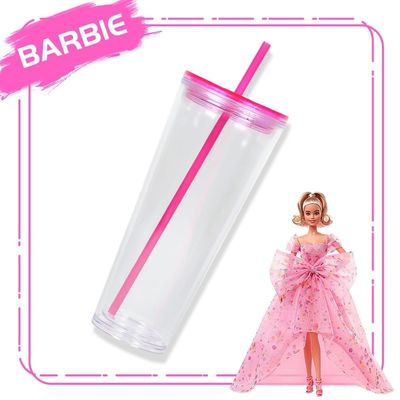710ml heldere waterfles 24oz Plastic Tumblers met deksel en stro voor feestgelegenheid
