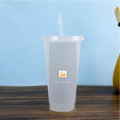 710ml heldere waterfles 24oz Plastic Tumblers met deksel en stro voor feestgelegenheid