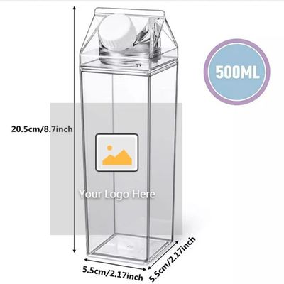 Contemporary 17oz 500ml Food Grade Plastic Outdoor Clear Milk Vierkante Karton Waterfles