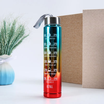 Unisex motivatiefles met stro 64oz tijdmarker BPA gratis drinkfles