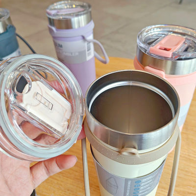 550 ml / 710 ml roestvrij staal buiten reisbeker met siliconen touw Eco-vriendelijk