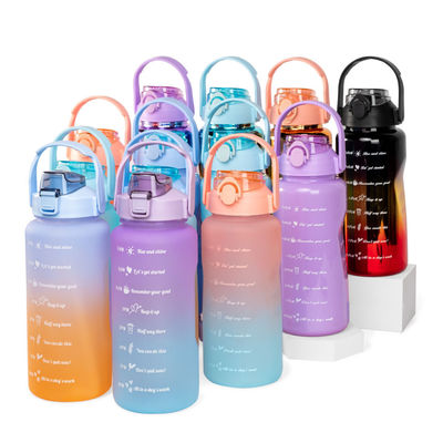 3pcs Set Plastic Motivational Water Flasken met Time Marker Bereik je Fitness Doelen