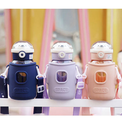Gelegenheid terug naar school 660 ml schattig mooi roze plastic Tritan waterfles voor kind