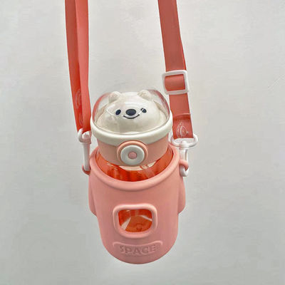 Gelegenheid terug naar school 660 ml schattig mooi roze plastic Tritan waterfles voor kind
