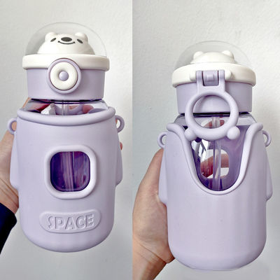 Gelegenheid terug naar school 660 ml schattig mooi roze plastic Tritan waterfles voor kind