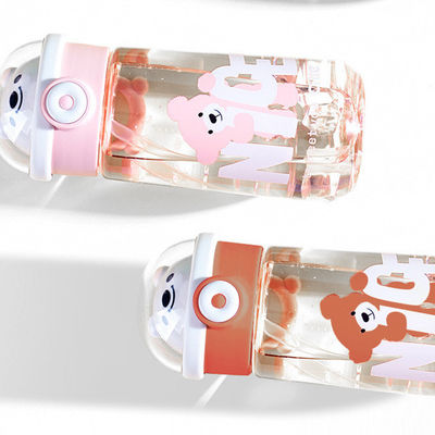 Draagbare, milieuvriendelijke, BPA-vrije, heldere, drinkbare plastic beerwaterfles met stro voor kinderen