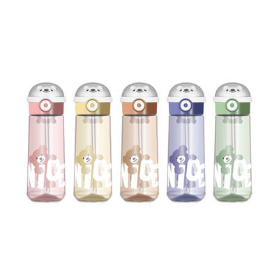 Draagbare, milieuvriendelijke, BPA-vrije, heldere, drinkbare plastic beerwaterfles met stro voor kinderen