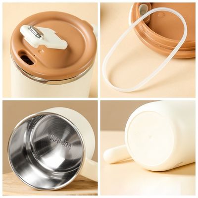 500 ml roestvrijstalen koffiekop Breed mond Custom Design Draagbaar met handvat en deksel