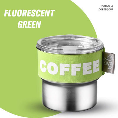 Kleur Op maat 400 ml 304 roestvrij staal lekbestendig Draagbaar breed mondend mini thermosfles