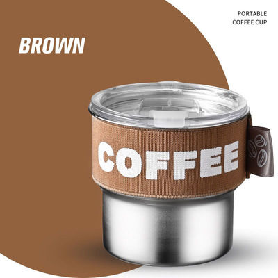 Kleur Op maat 400 ml 304 roestvrij staal lekbestendig Draagbaar breed mondend mini thermosfles