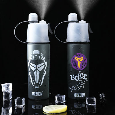 Outdoor Custom Logo Pressing Type Plastic Sportwaterfles met koelingsmistfunctie