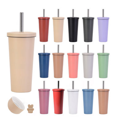 In voorraad 24oz plastic dubbele wand herbruikbare bubbelmelk thee beker BPA gratis en aangepast logo