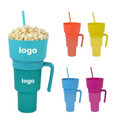 Gepersonaliseerd logo geaccepteerd plastic snack mok met handvat milieuvriendelijk en duurzaam