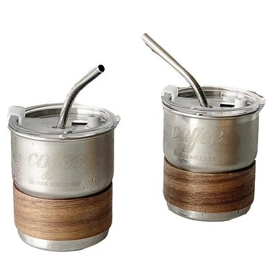 Eénwand Houten Houten Koffiekoppel Reisfeest Waterbeker met LID Custom Logo Kleur