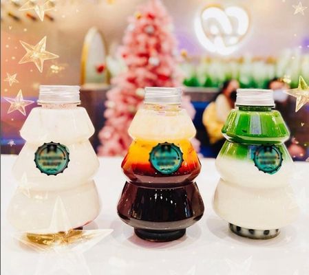 Custom 500ml PET Plastic sneeuwman kerstfles voor drank decoratie Custom