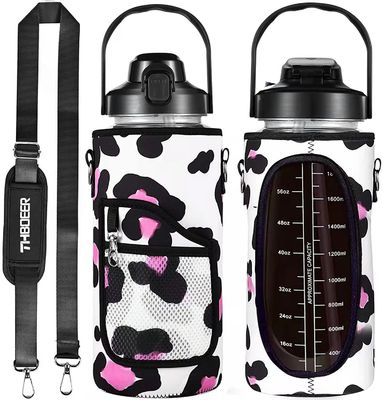Amerikaanse stijl 64 oz half gallon waterfles grote capaciteit 2000 ml met mouw en riem