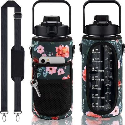 Amerikaanse stijl 64 oz half gallon waterfles grote capaciteit 2000 ml met mouw en riem
