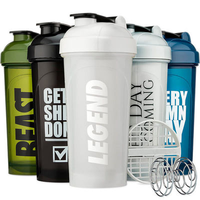 700 ml Tritan Plastic Shaker Cup met roestvrij bal en handvat Custom Logo Printing