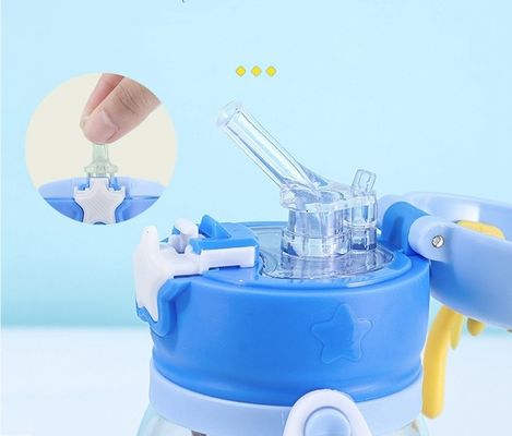 600 ml capaciteit Custom Logo Transparent Food Grade Plastic Straw Cup voor kinderen