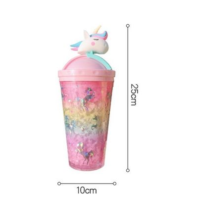 Terug naar school waterfles Nieuwste dubbele wand plastic tumbler met stro en deksel