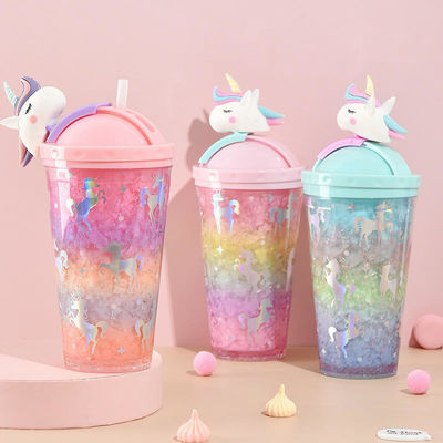 Terug naar school waterfles Nieuwste dubbele wand plastic tumbler met stro en deksel