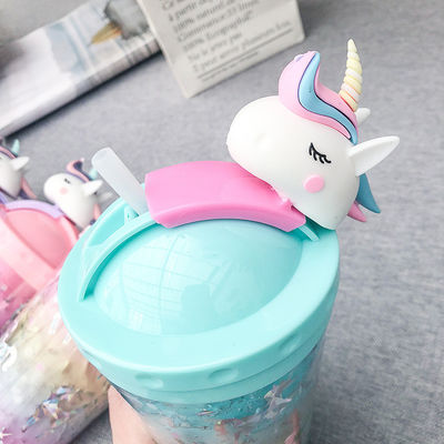 Terug naar school waterfles Nieuwste dubbele wand plastic tumbler met stro en deksel