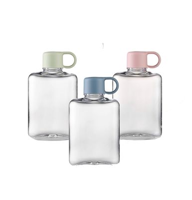 TOUR Outdoor Activiteit Tritan 360/500ml Draagbare Kleine Vierkant Duidelijke Plastic Waterfles