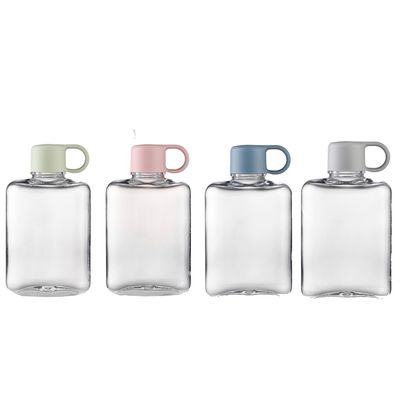 TOUR Outdoor Activiteit Tritan 360/500ml Draagbare Kleine Vierkant Duidelijke Plastic Waterfles