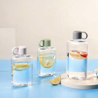 TOUR Outdoor Activiteit Tritan 360/500ml Draagbare Kleine Vierkant Duidelijke Plastic Waterfles