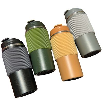 450 ml Draagbare rechte beker Dubbele vacuüm geïsoleerde roestvrij staal reis koffiekop