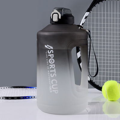 Herbruikbare grote kruik handvat Motiverende waterfles met stro Tijdmarker voor outdoor Workout Gym Fitness