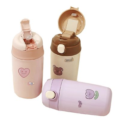 480 ml schattig tekenfilm roestvrij staal ketel aangepast kleur waterfles voor kinderen dagelijks