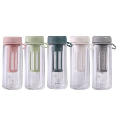 450 ml 600 ml draagbare heldere BPA-vrije Tritan plastic waterfles met weegschaal voor fitness