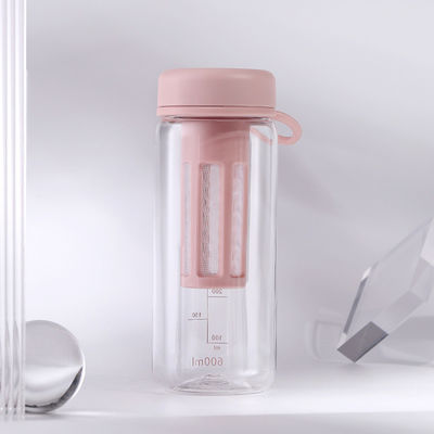 450 ml 600 ml draagbare heldere BPA-vrije Tritan plastic waterfles met weegschaal voor fitness