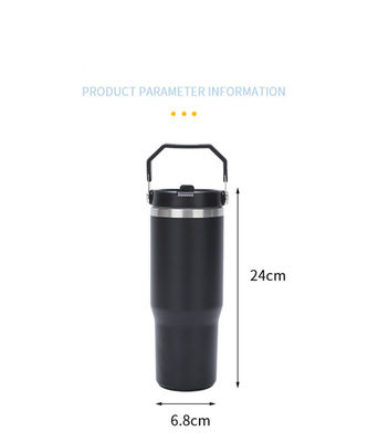 Custom Pattern 30oz kogel waterfles met vacuüm isolatie en stro inbegrepen