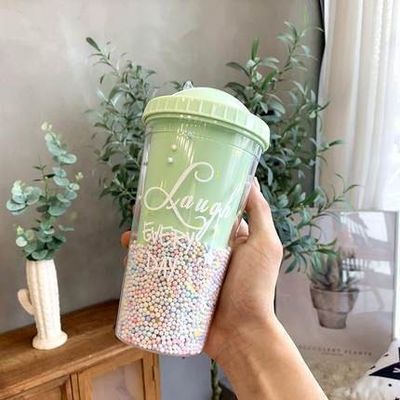 Thermische isolatie 550 ml helder BPAvrij Glitter IJs