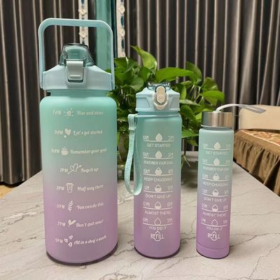 Milieuvriendelijk BPA-vrij Gradiaal Kleur Motiverend Gym Fitness Sport Tritan Waterfles Set