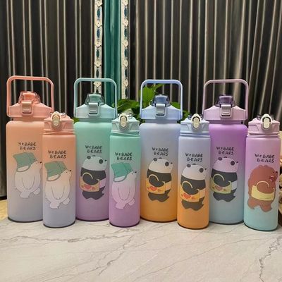 Milieuvriendelijk BPA-vrij Gradiaal Kleur Motiverend Gym Fitness Sport Tritan Waterfles Set