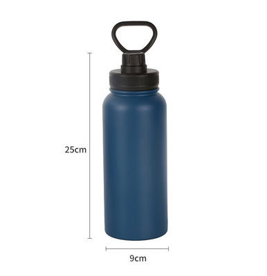 Direct draagbare vacuümgeïsoleerde sportflessen van roestvrij staal 1000 ml met handvaten