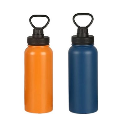 Direct draagbare vacuümgeïsoleerde sportflessen van roestvrij staal 1000 ml met handvaten