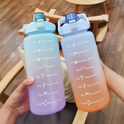 Gradient Kleur Grote capaciteit Bevroren waterbeker Straw Cup Ideaal voor avonturen in de buitenlucht