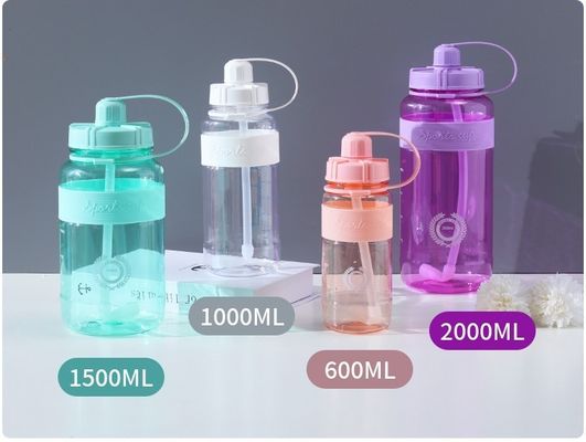 Unisex Direct Drinking 1000ml BPA-vrij Tritan Motivational Gym Plastic waterfles met tijdmarker