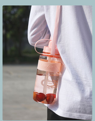 Unisex Direct Drinking 1000ml BPA-vrij Tritan Motivational Gym Plastic waterfles met tijdmarker