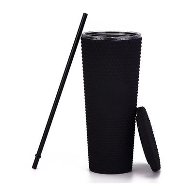 Herbruikbare diamantdrinkbekers 24 oz Multi Color Black Studded Tumbler met deksel en stro