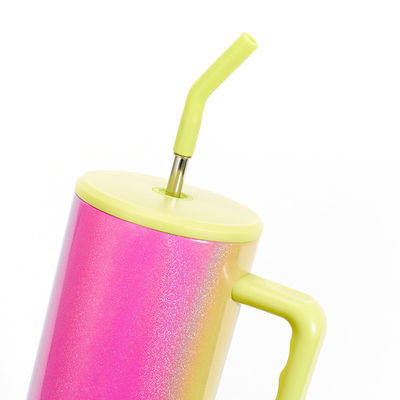 EU-standaard Custom Logo 40 oz Flask van roestvrij staal Sportwaterfles met handvat en stro